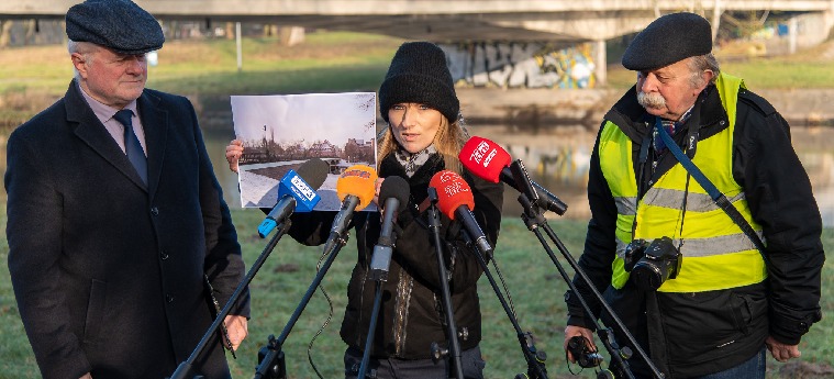 Budowa mostu Bolesława Krzywoustego w...