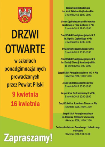 Drzwi Otwarte w szkołach ponadgimnazjalnych