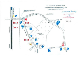1 listopada - zmiana organizacji ruchu w rejonie Cmentarza Komunalnego w Pile