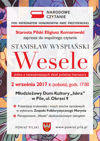 Starosta Pilski zaprasza chętnych do wspólnego czytania „Wesela”