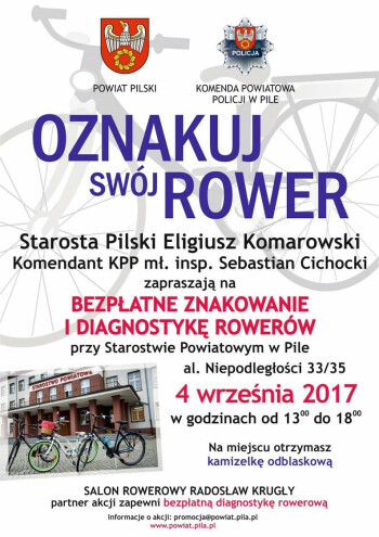 W poniedziałek kolejna akcja znakowania rowerów!