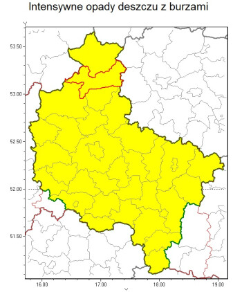 Mogą wystąpić burze