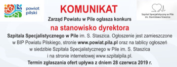 Konkurs na stanowisko dyrektora Szpitala Specjalistycznego w Pile