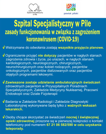 Nowe zasady funkcjonowania w pilskim szpitalu