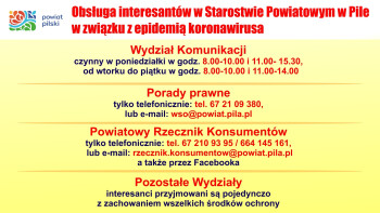 Obsługa interesantów w Starostwie Powiatowym w Pile