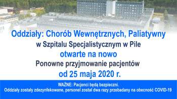 Pilski szpital przyjmuje już pacjentów na wszystkie oddziały