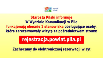 Warto elektronicznie zarezerwować wizytę w Wydziale Kominukacji, by uniknąć oczekiwania w kolejce