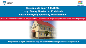 Kwarantanna w Urzędzie Gminy w Miasteczku Krajeńskim