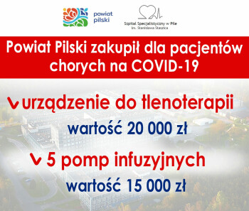 Nowe urządzenia dla pacjentów z COVID-19 w pilskim szpitalu