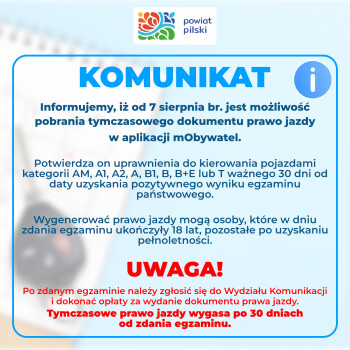 Komunikat wydziału komunikacji 