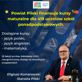 Powiat Pilski sfinansował kursy on - line dla maturzystów