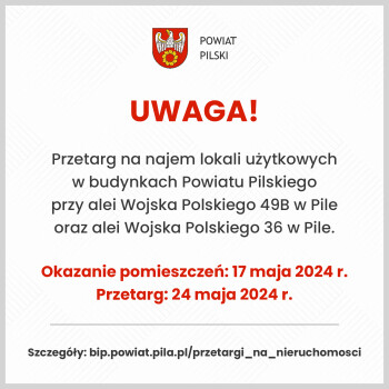 Przetarg na najem lokali użytkowych w Pile 