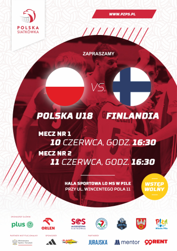 Mecze siatkarskie Polska - Finlandia U 18 w hali przy Pola w Pile    