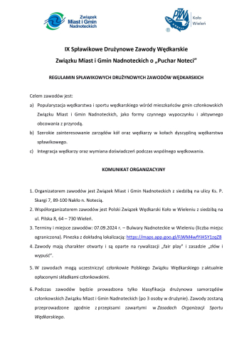 IX Spławikowe Drużynowe Zawody Wędkarskie Związku Miast i Gmin Nadnoteckich o „Puchar Noteci”