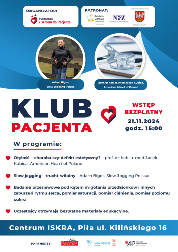 Klub Pacjenta w Pile - Zadbaj o Zdrowie z Fundacją "Z sercem do Pacjenta"