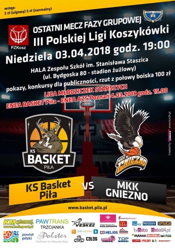 Mecz koszykówki KS Basket Piła - MKK Gniezno
