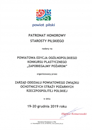 Powiatowa Edycja Ogólnopolskiego Konkursu Plastycznego "Zapobiegajmy Pożarom"