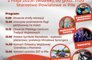 plakat Piknik Rodzinny Polska - Polacy Biało-Czerwoni z okazji Dnia Flagi 