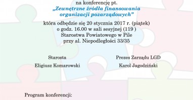 Starosta Pilski i Prezes LGD "Krajna nad Notecią" zapraszają na konferencję dla organizacji pozarządowych