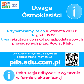 Rekrutacja do szkół prowadzonych przez Powiat Pilski