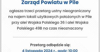 Przetarg na najem kolejnych lokali użytkowych w Pile 