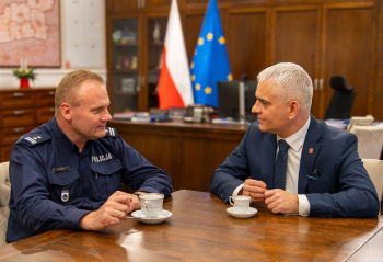 Spotkanie starosty z Komendantem Szkoły Policji w Pile 